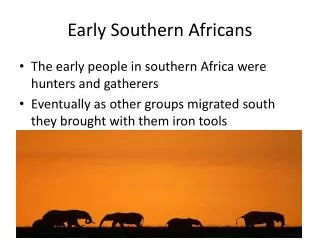 Early Southern Africans