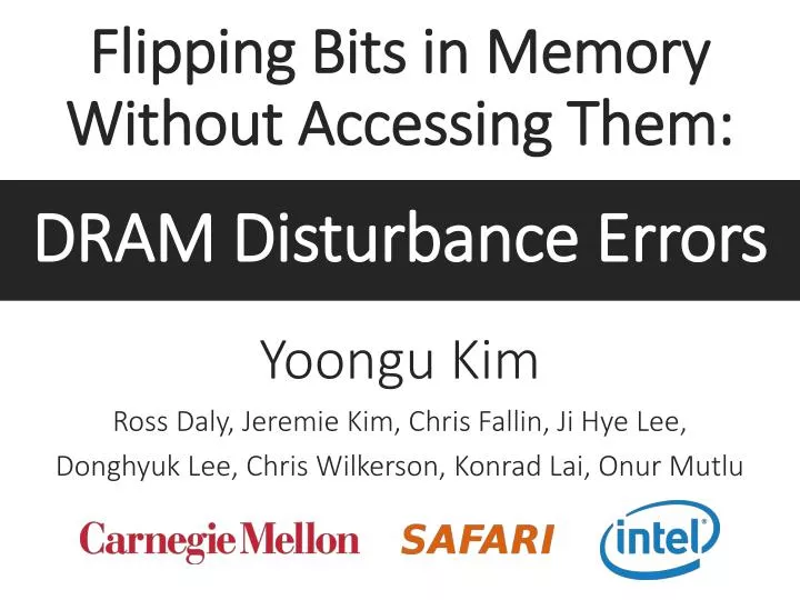 flipping bits in memory without accessing them