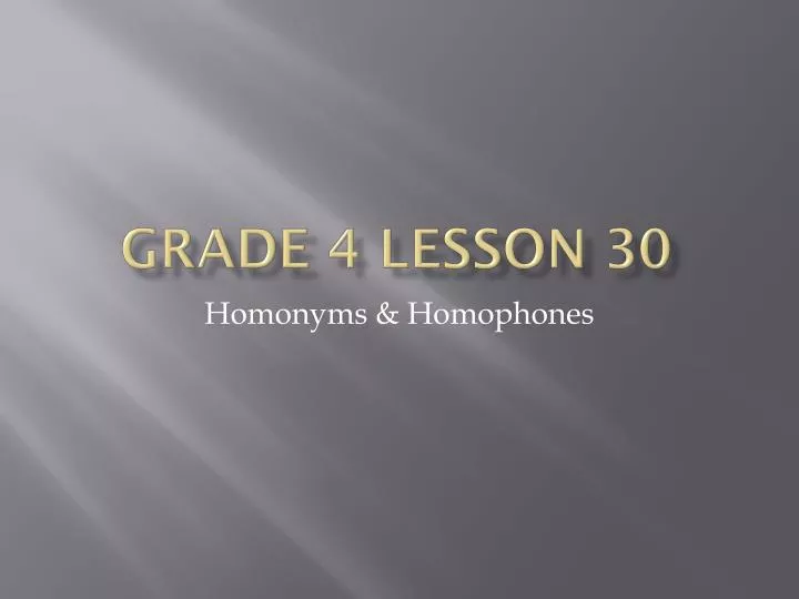 grade 4 lesson 30