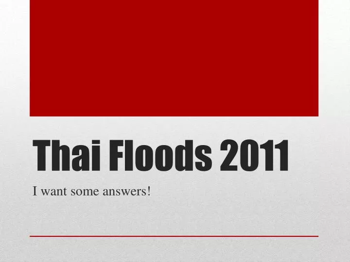 thai floods 2011