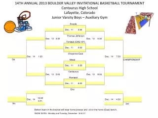 Bottom team in the bracket will wear home jerseys and sit on the home (East) bench.