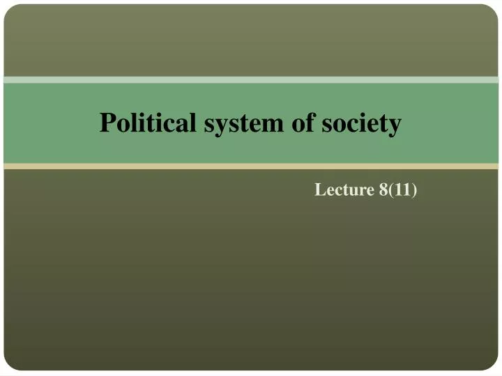 political system of society