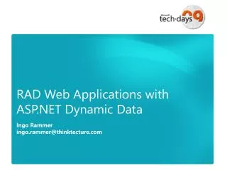 RAD Web Applications with ASP.NET Dynamic Data