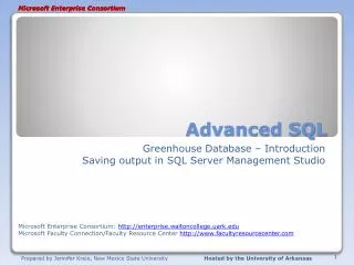 Advanced SQL