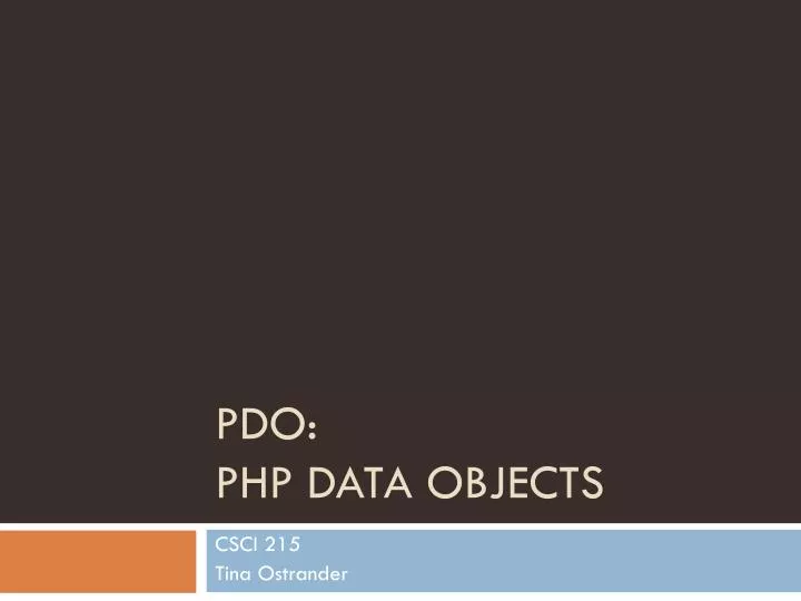 pdo php data objects