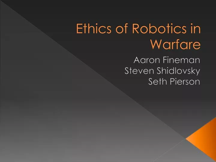 ethics of robotics in warfare