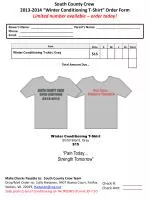 South County Crew 2013-2014 “Winter Conditioning T-Shirt” Order Form