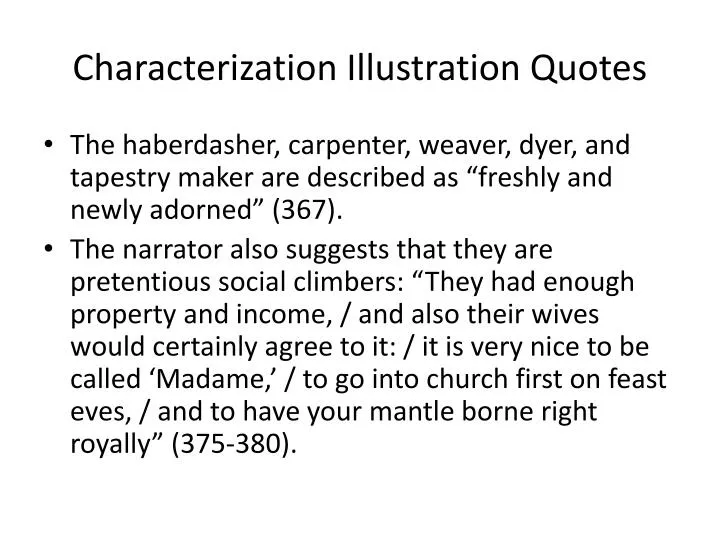 characterization illustration quotes