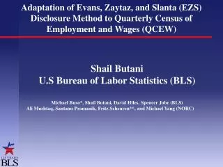 Shail Butani U.S Bureau of Labor Statistics (BLS)