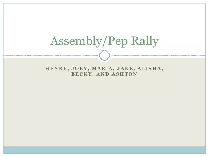 assembly pep rally