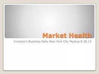Market Health