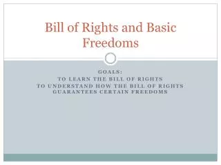 Bill of Rights and Basic Freedoms