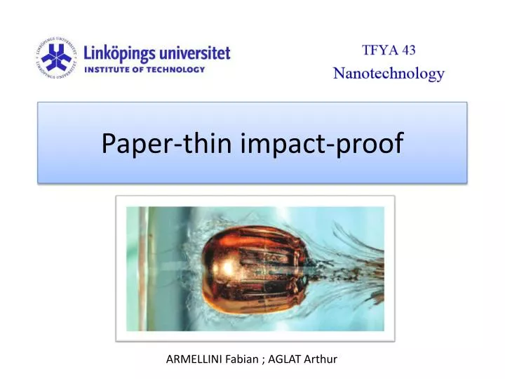 paper thin impact proof
