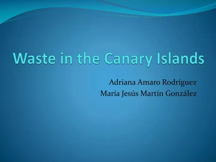 waste in the canary islands