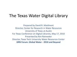 The Texas Water Digital Library