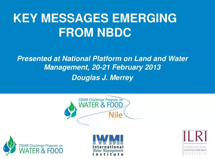 key messages emerging from nbdc