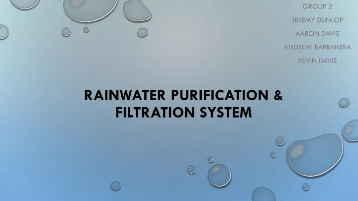 rainwater purification filtration system