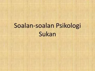 soalan soalan psikologi sukan