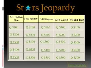 St rs Jeopardy