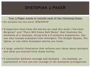 dystopian 1 pager