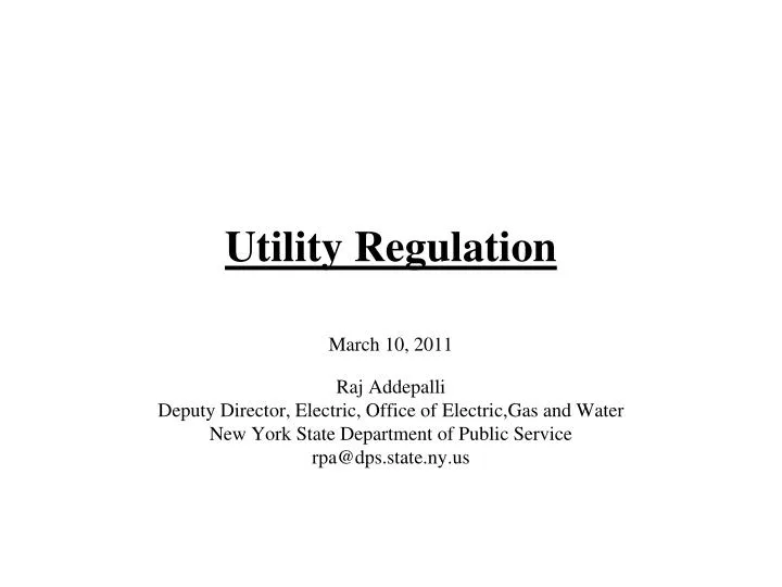 utility regulation