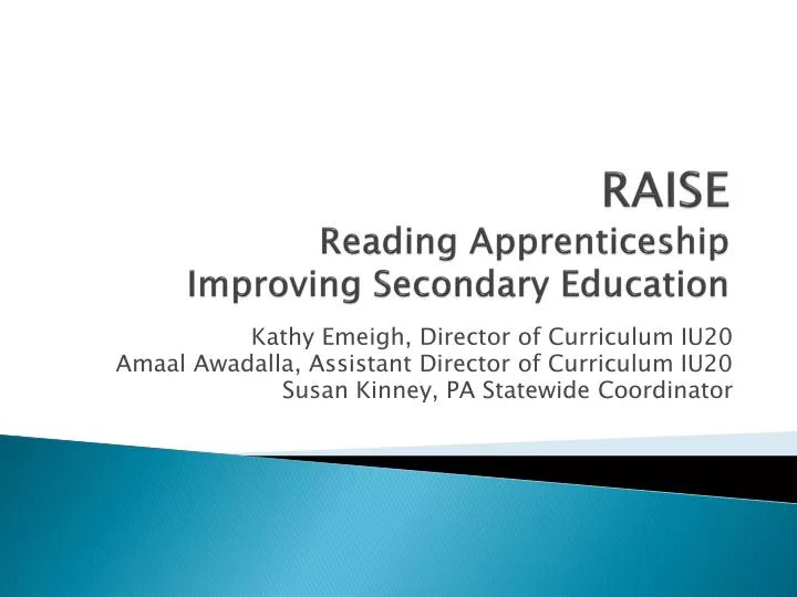 raise reading apprenticeship improving secondary education