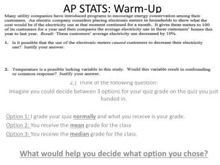 AP STATS: Warm-Up