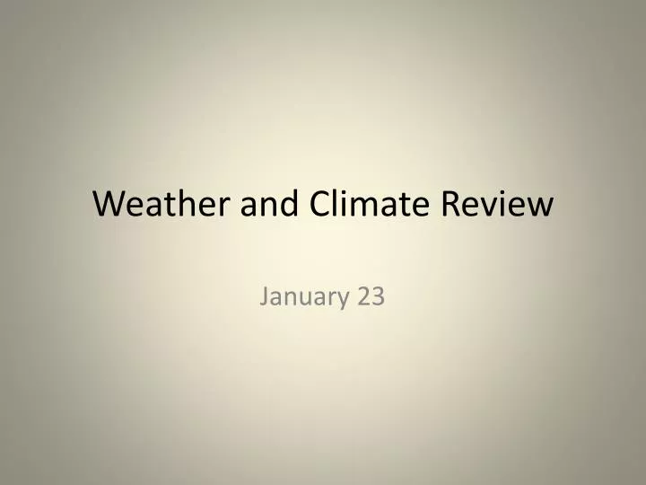 weather and climate review