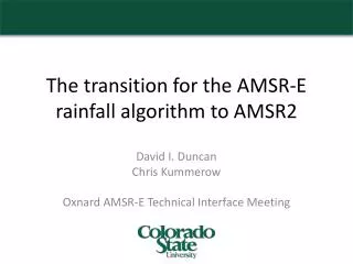 The transition for the AMSR-E rainfall algorithm to AMSR2