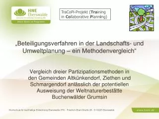 beteiligungsverfahren in der landschafts und umweltplanung ein methodenvergleich
