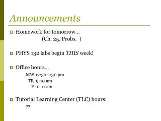 announcements