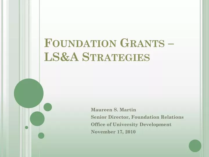 foundation grants ls a strategies