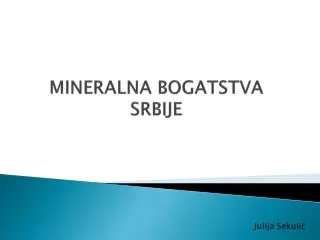 mineralna bogatstva srbije