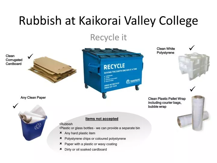 rubbish at kaikorai valley college