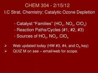 CHEM 304 - 2/15/ 12