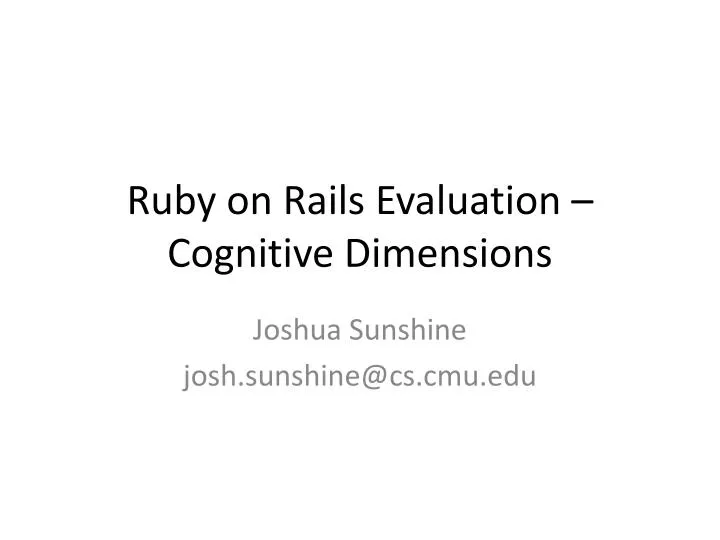 ruby on rails evaluation cognitive dimensions