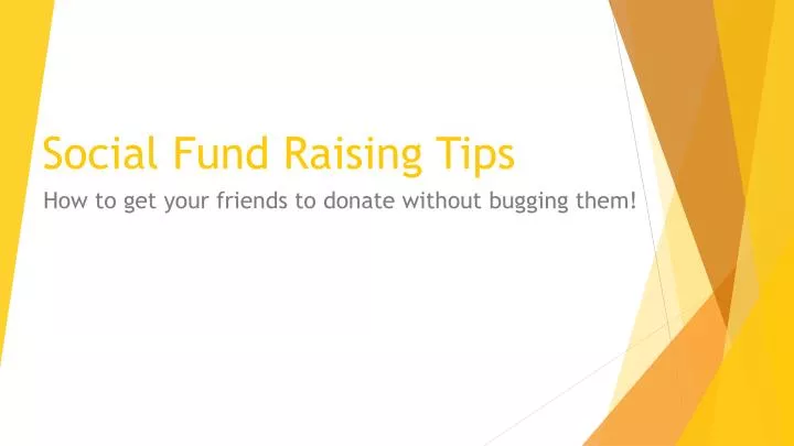 social fund raising tips