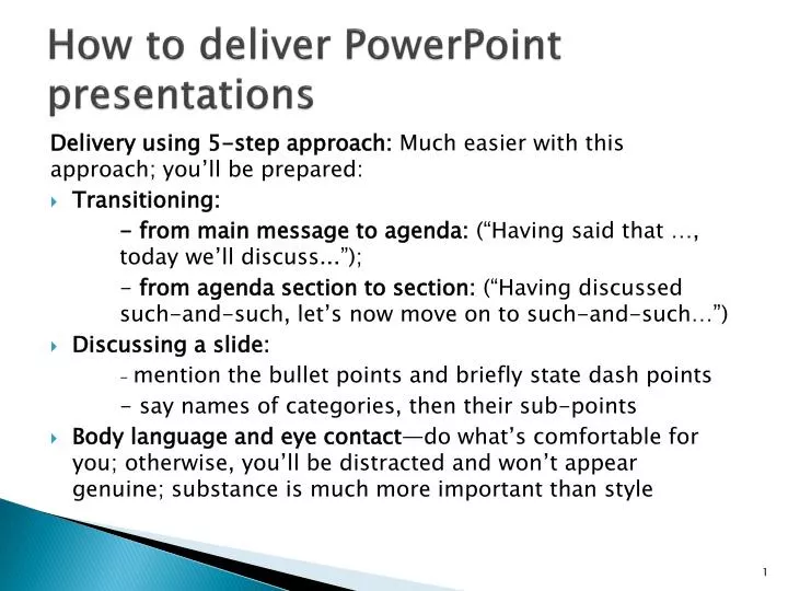 how to deliver powerpoint presentations