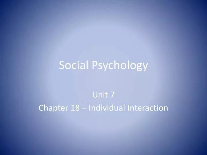 social psychology