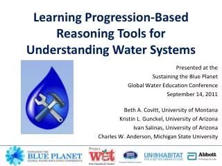 Learning Progression-Based Reasoning Tools for Understanding Water Systems