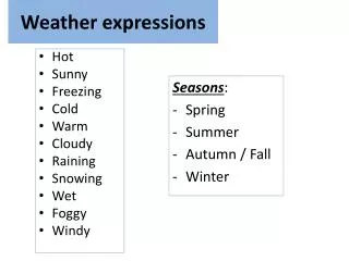 Weather expressions