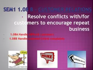 SEM1 1.08 B - Customer Relations