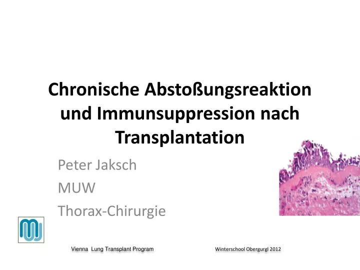 chronische absto ungsreaktion und immunsuppression nach transplantation