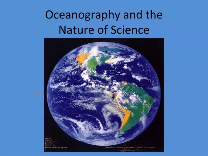 oceanography and the nature of science