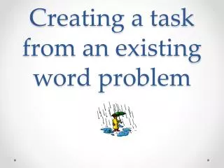 Creating a task from an existing word problem