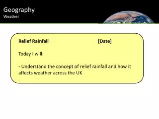 Geography Weather