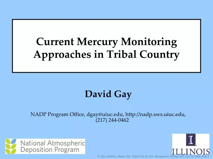 current mercury monitoring approaches in tribal country