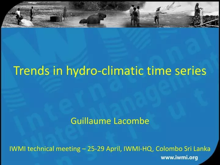 trends in hydro climatic time series