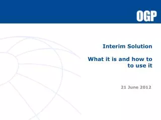Interim Solution What it is and how to to use it