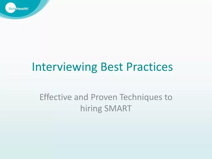 interviewing best practices